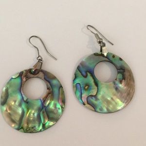 Natural Abalone carved sell earrings